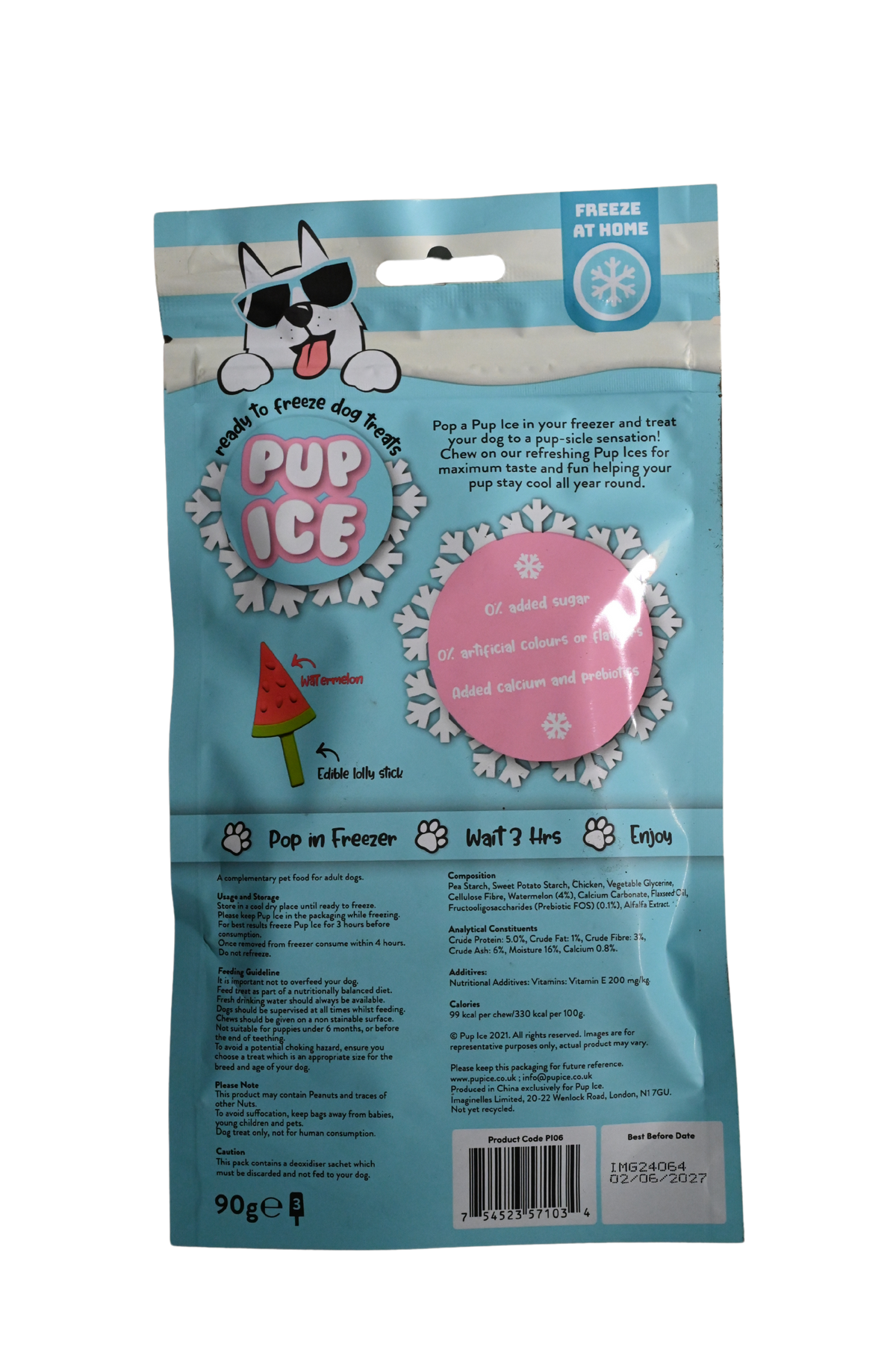 Pup Ice Fruity Lollies Watermelon 3Pk 90G - PI06.png