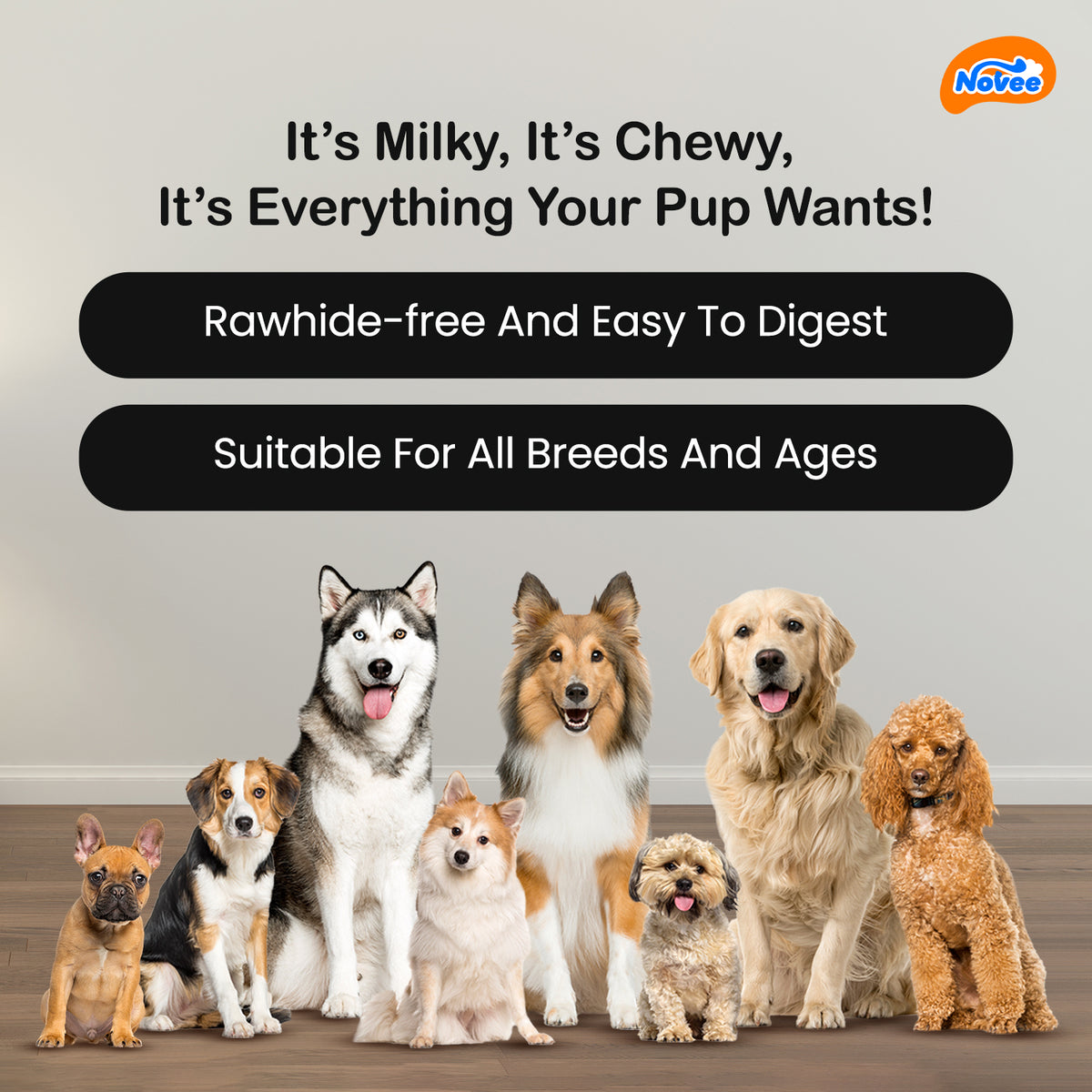 Novee Milky Chew Goat Milk Mini Bones, 500 gm. - 9928 pdp 4.jpg