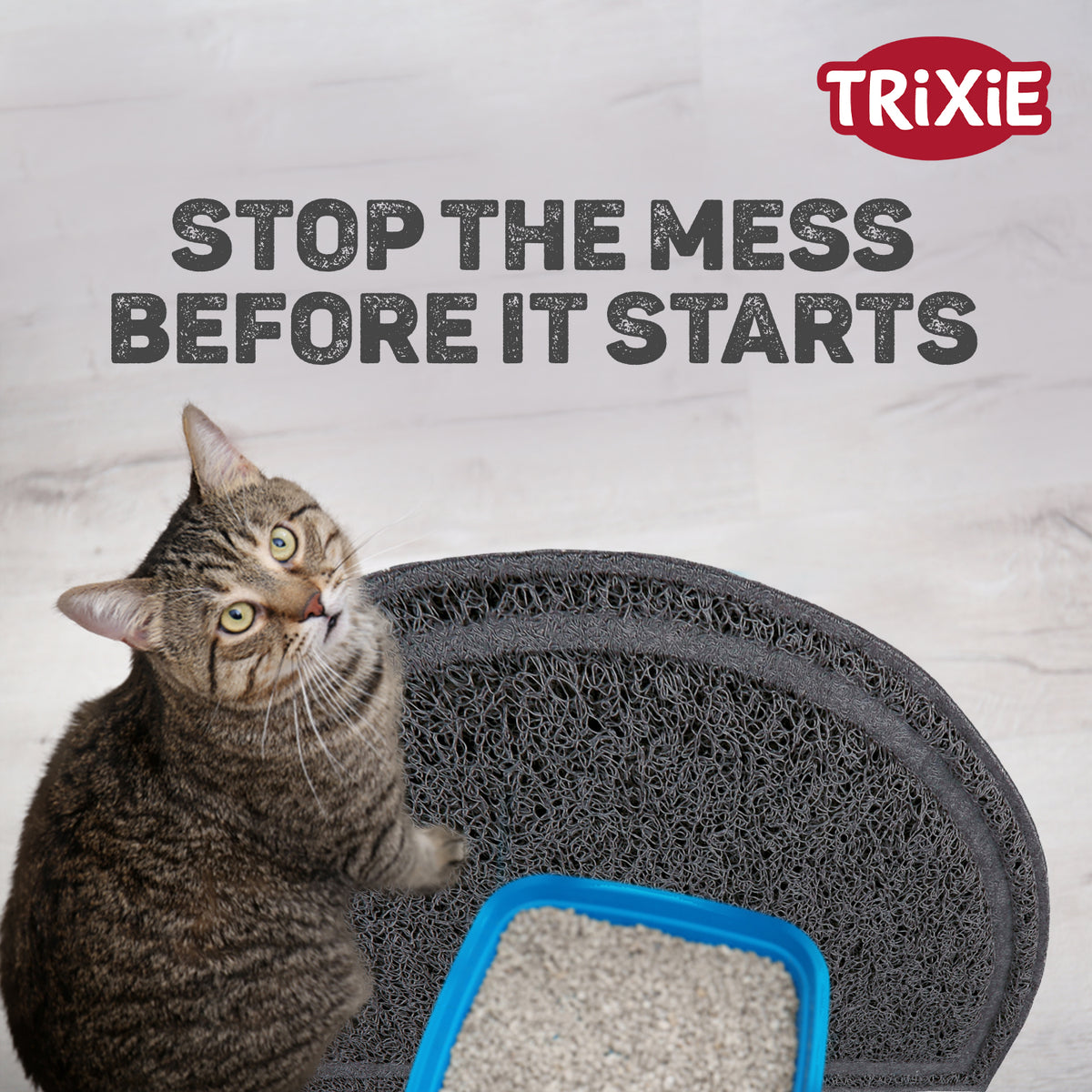 Trixie Cat litter tray mat, semi-circular, PVC, 41 × 25 cm, anthracite NEW