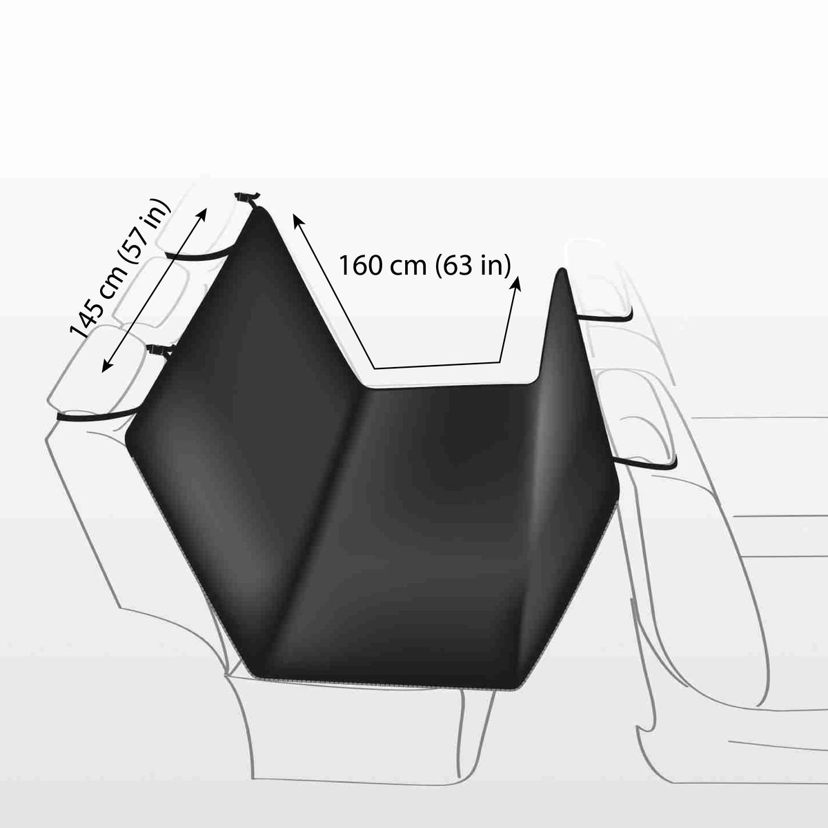 Trixie Car Seat Cover, 1.45 x 1.60 m, Black