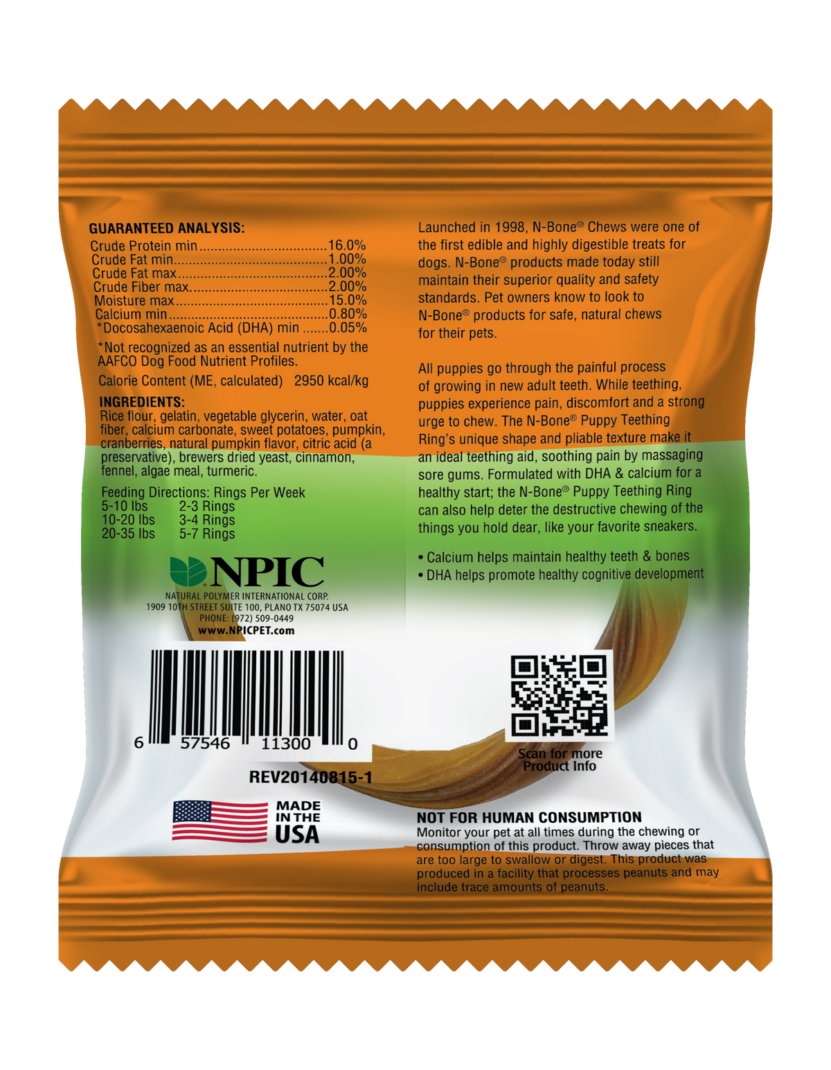N-Bone Puppy Teething Ring, Pumpkin Flavor - 112171_2.png