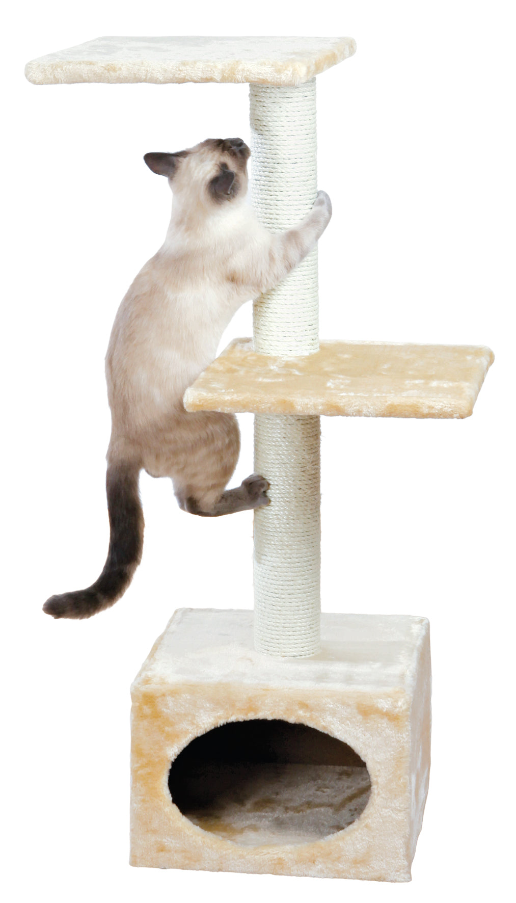 Trixie Badalona Scratching Post, Floor Area 37 x 37 cm, Post ø 9 cm, Height 109 cm / 43 inch, Thread Size M8, beige
