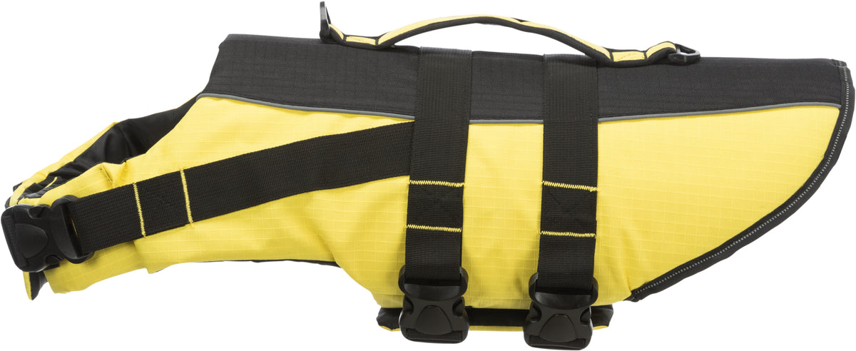 Trixie Life Vest for Dogs, Back Length - 45 cm, 45-72 cm, M, Yellow/Black