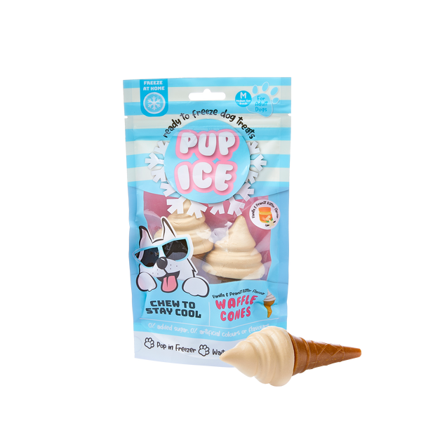 Pup Ice Waffle Cones Vanilla & Peanut Butter, 2 Pcs 110g - PI08