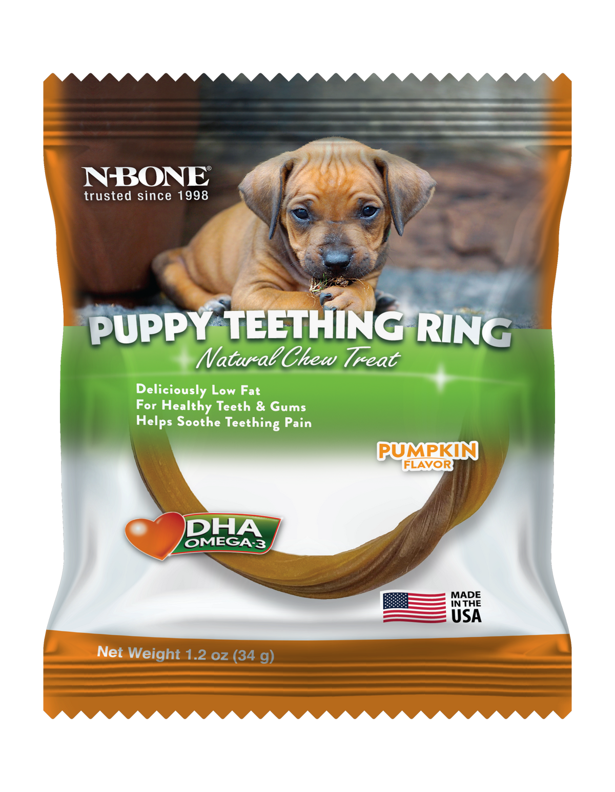 N-Bone Puppy Teething Ring, Pumpkin Flavor - 112171_1.png