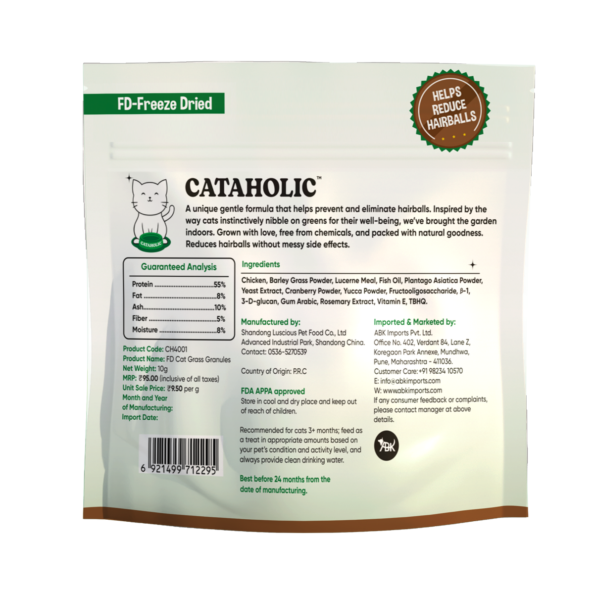 Cataholic FD Cat Grass Granules 10g NEW - CH4001.png