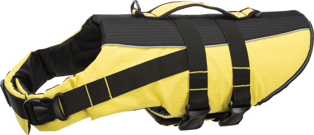 Trixie Life Vest for Dogs, Back Length - 28 cm, 30-50 cm, XS, Yellow/Black