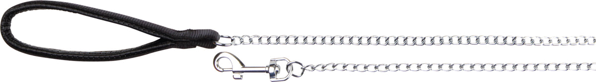 Trixie Chain Leash with Nylon Hand Loop, 3.30 ft/4.0 mm, Black