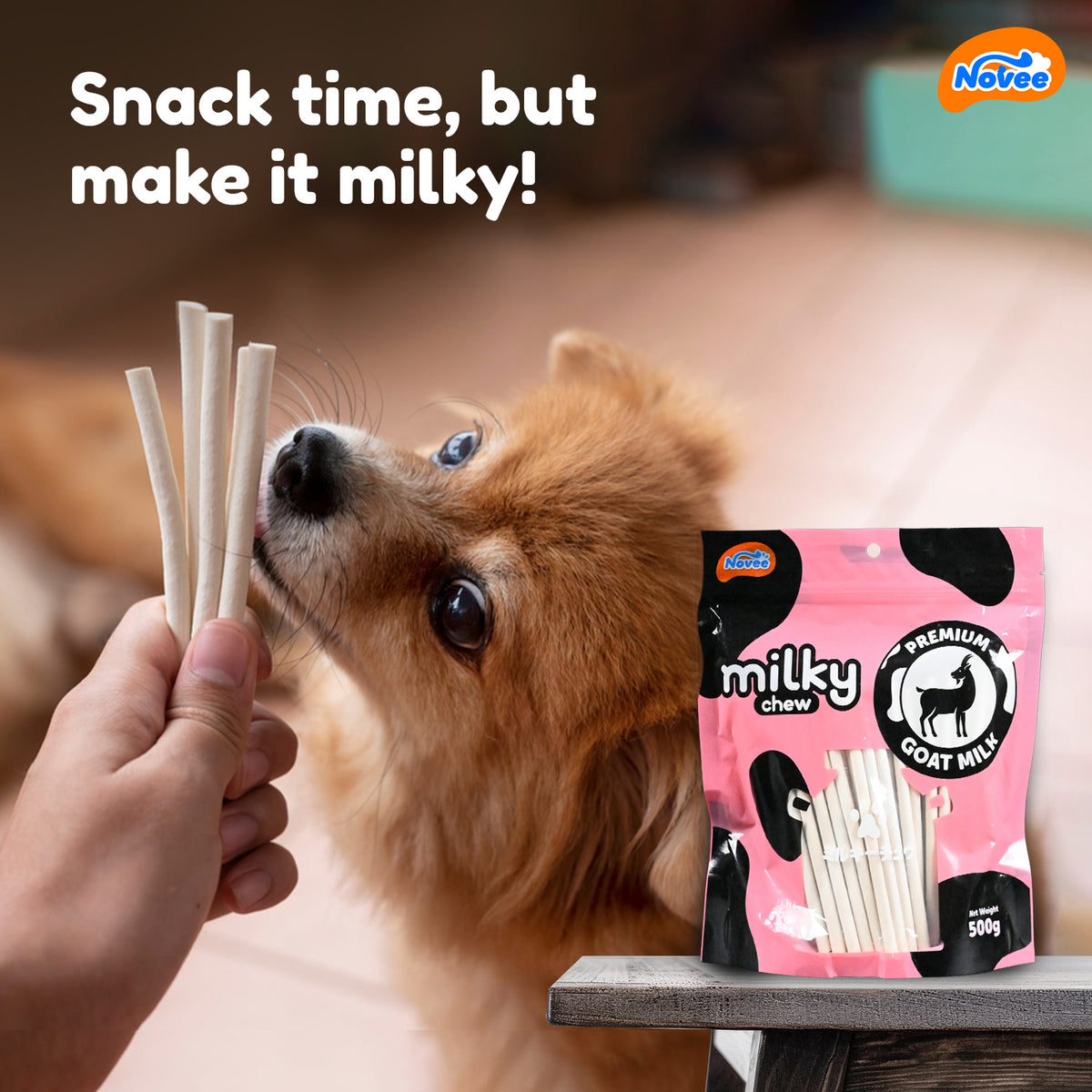 Novee Milky Chew Goat Milk Stick, 500 gm. - 9929 PDP 1.jpg