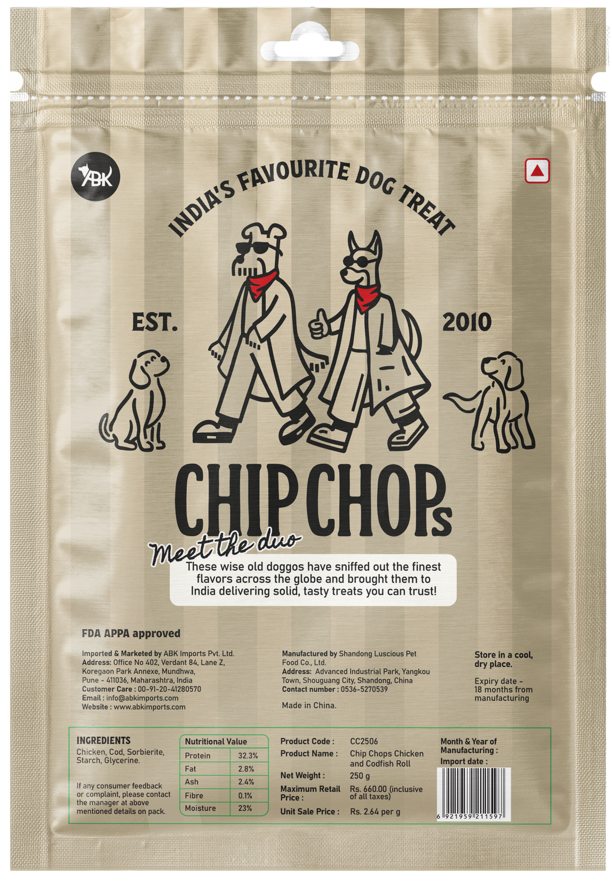 Chip Chops Chicken & Codfish Rolls, 250 gm - CC2506_02.png