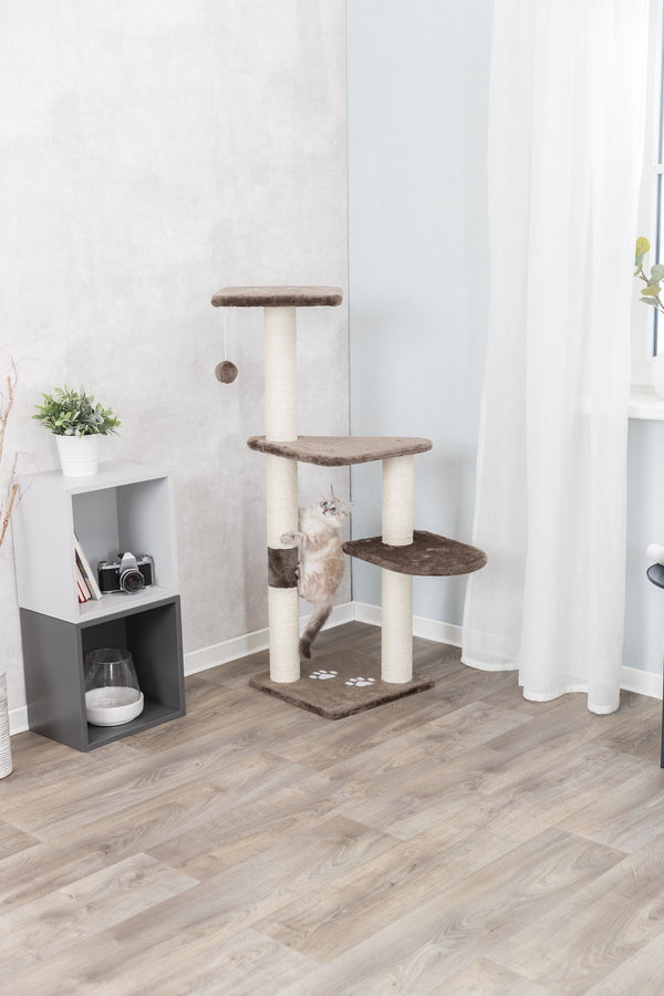 Trixie Altea Scratching Post, Platinum Grey with paw prints, 117 cm