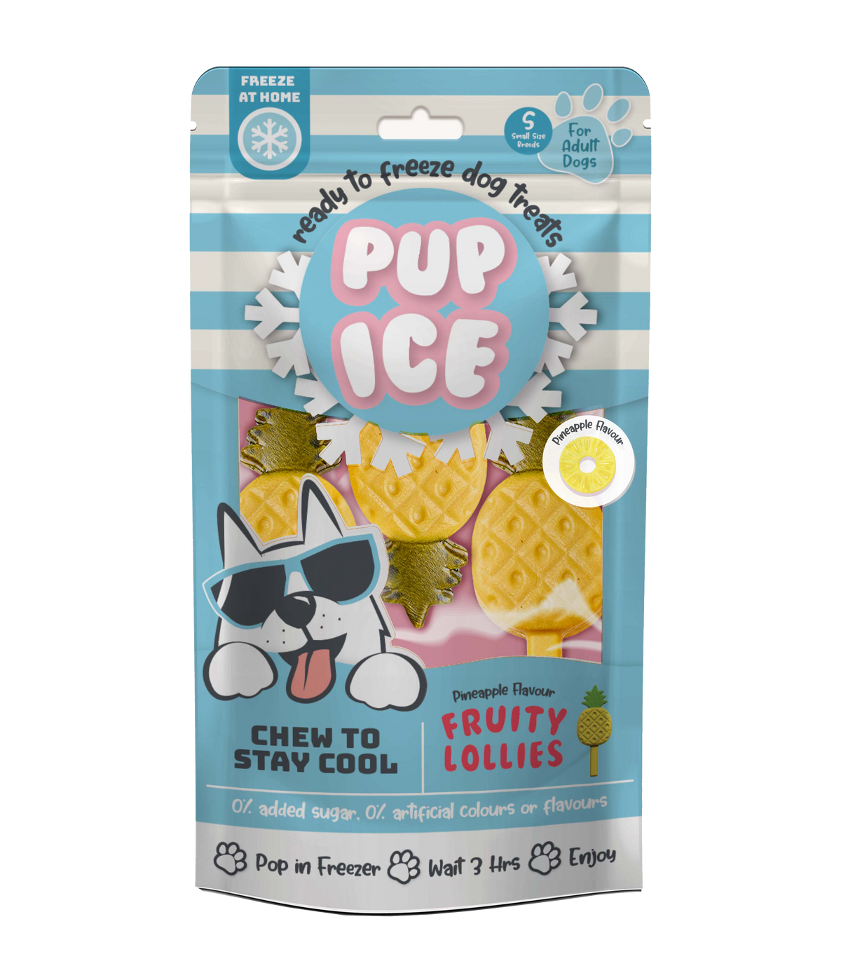 Pup Ice Fruity Lollies Pineapple 3Pk 90G - PI05 Pup Ice Fruity Lollly - Pack - Product.png