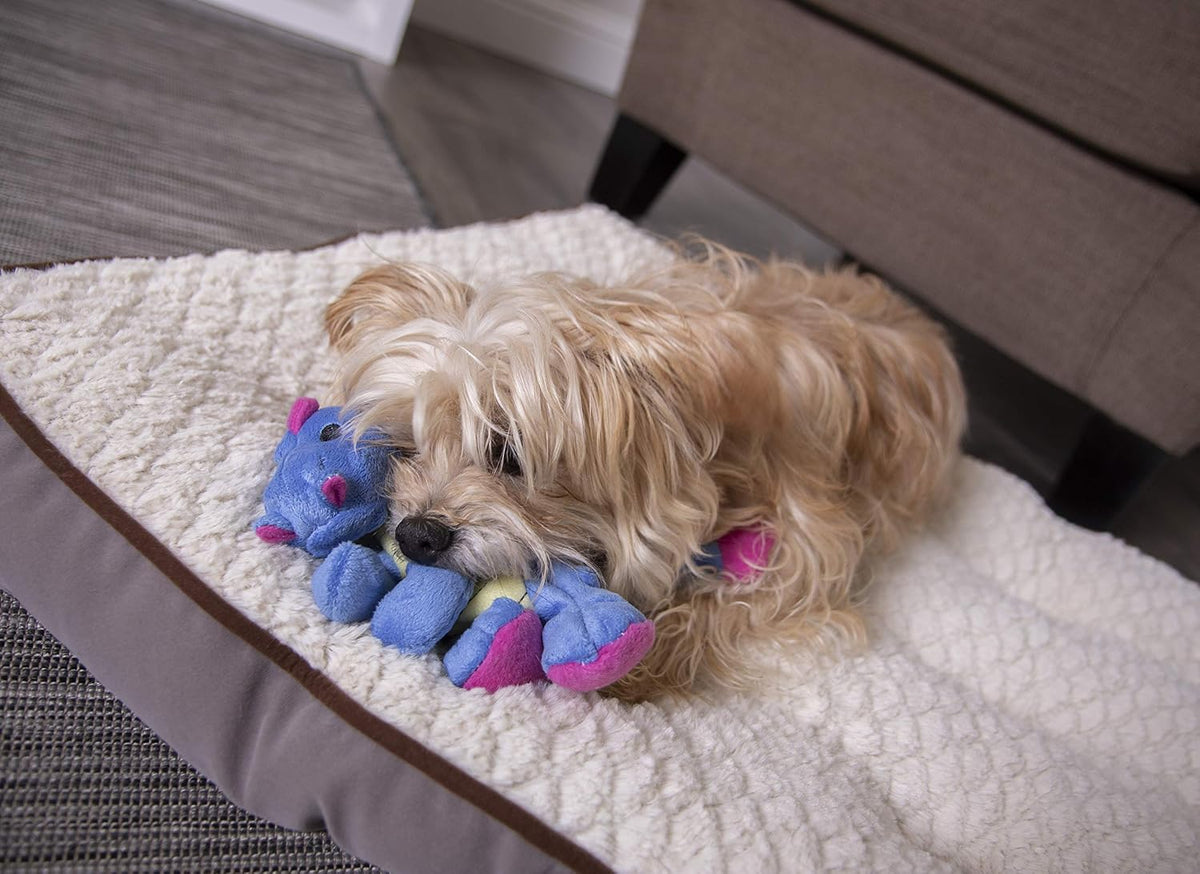 goDog Dragons with Chew Guard Technology Durable Plush Squeaker Dog Toy – Periwinkle, Large