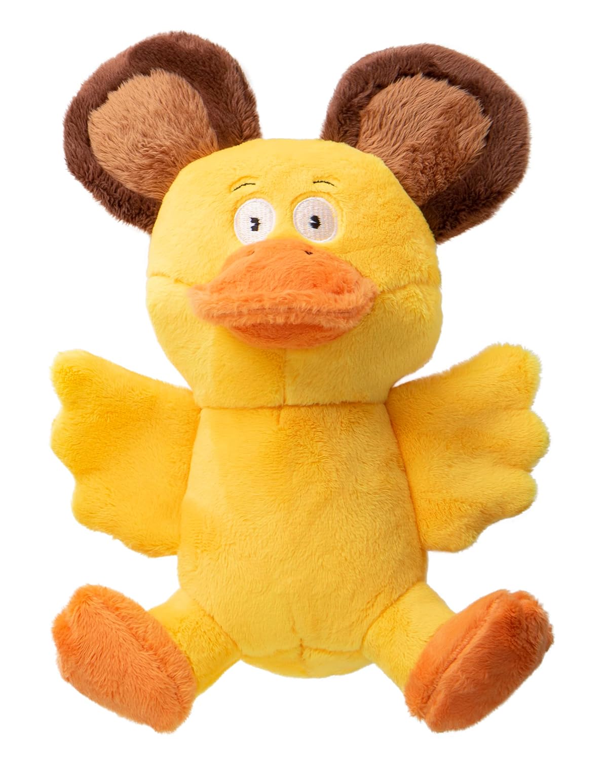 goDog Silent Squeak Flips Duck Bear with Chew Guard Technology Durable Plush Dog Toy – Small