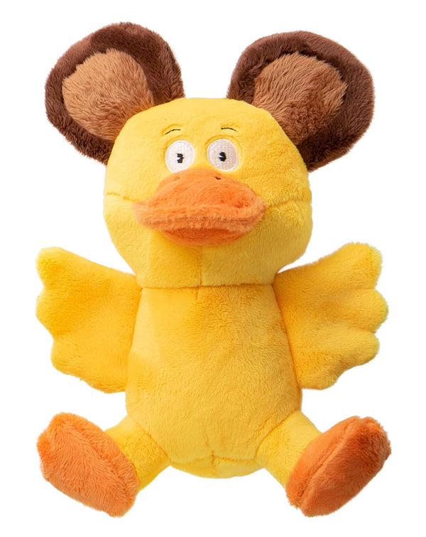 goDog Silent Squeak Flips Duck Bear with Chew Guard Technology Durable Plush Dog Toy – Small