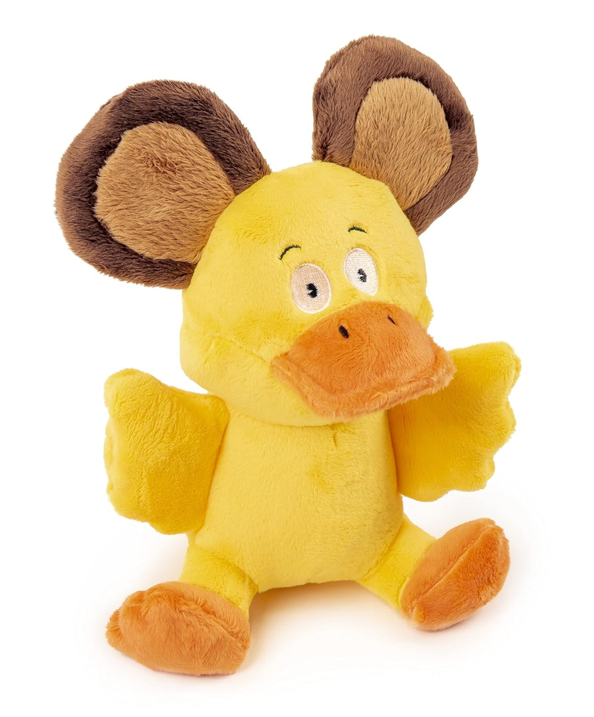 goDog Silent Squeak Flips Duck Bear with Chew Guard Technology Durable Plush Dog Toy – Small