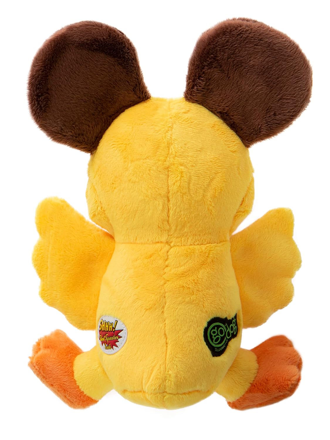 goDog Silent Squeak Flips Duck Bear with Chew Guard Technology Durable Plush Dog Toy – Small