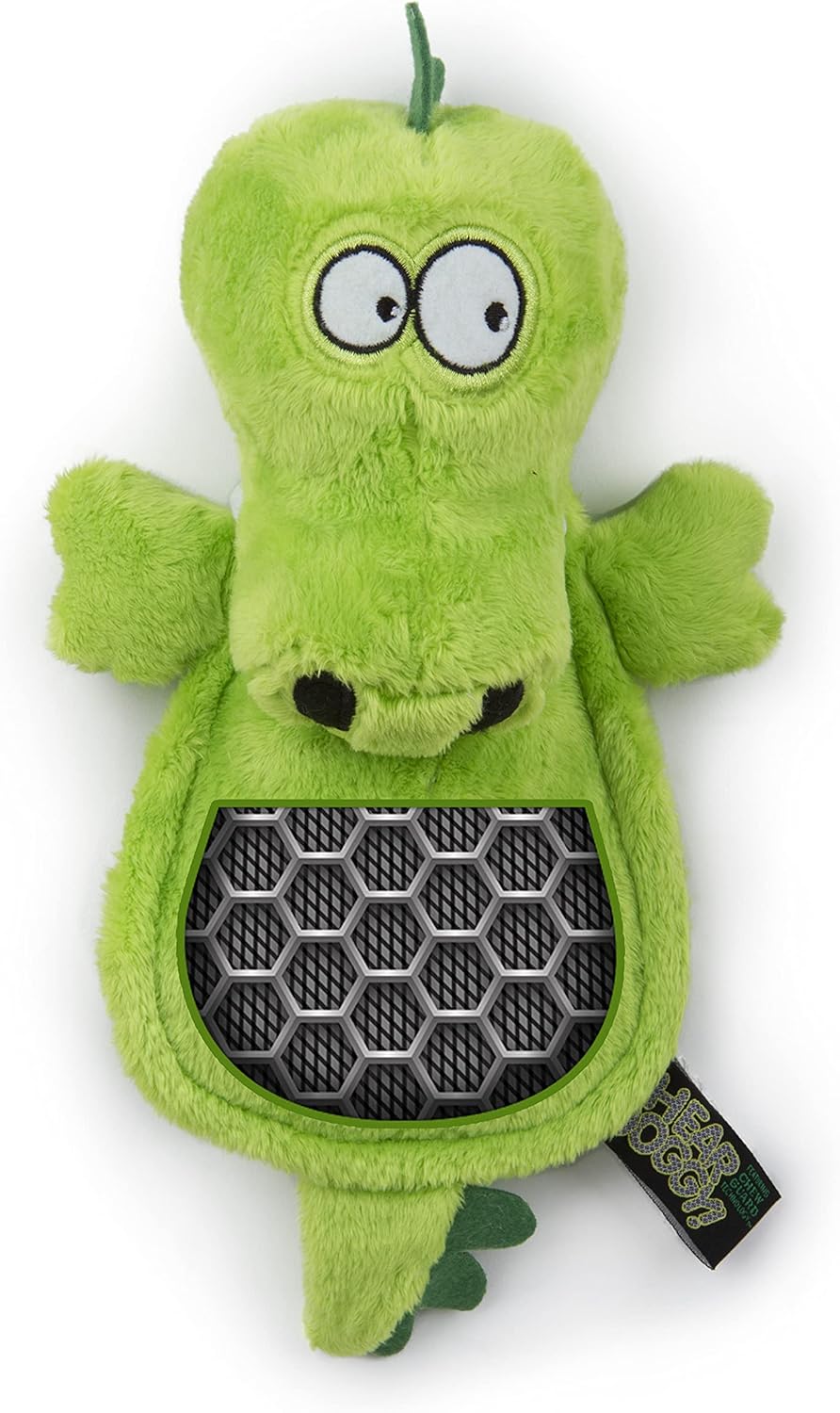 goDog Hear Doggy Flattie with Chew Guard – Gator Plush Dog Toy