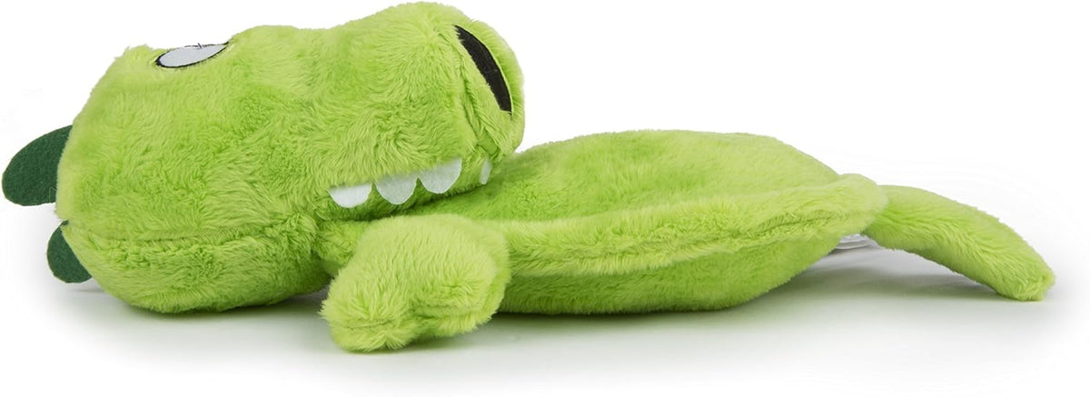 goDog Hear Doggy Flattie with Chew Guard – Gator Plush Dog Toy