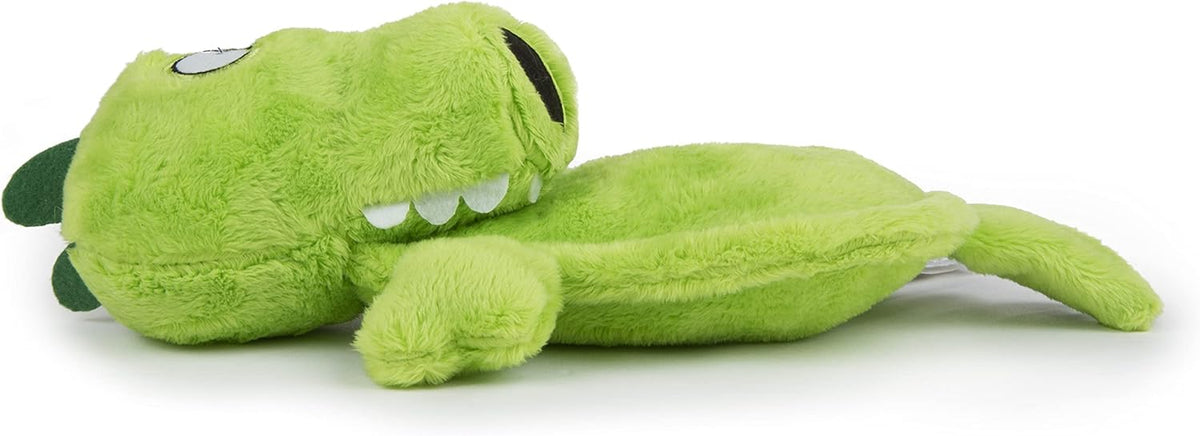 goDog Hear Doggy Flattie with Chew Guard – Gator Plush Dog Toy