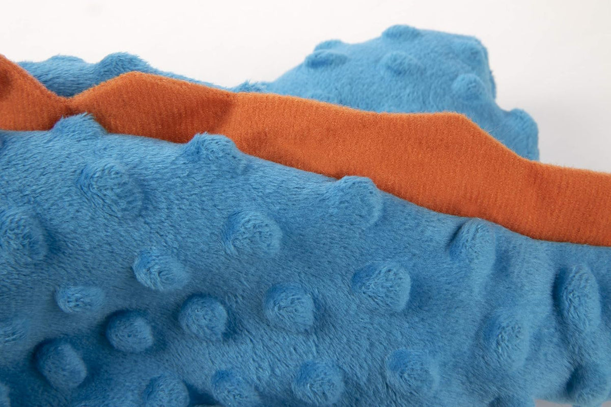 goDog Gators with Chew Guard Technology Durable Plush Squeaker Dog Toy – Blue, Large