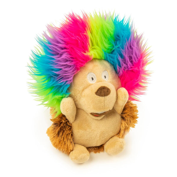 goDog Silent Squeak Crazy Hairs Hedgehog with Chew Guard Technology – Large