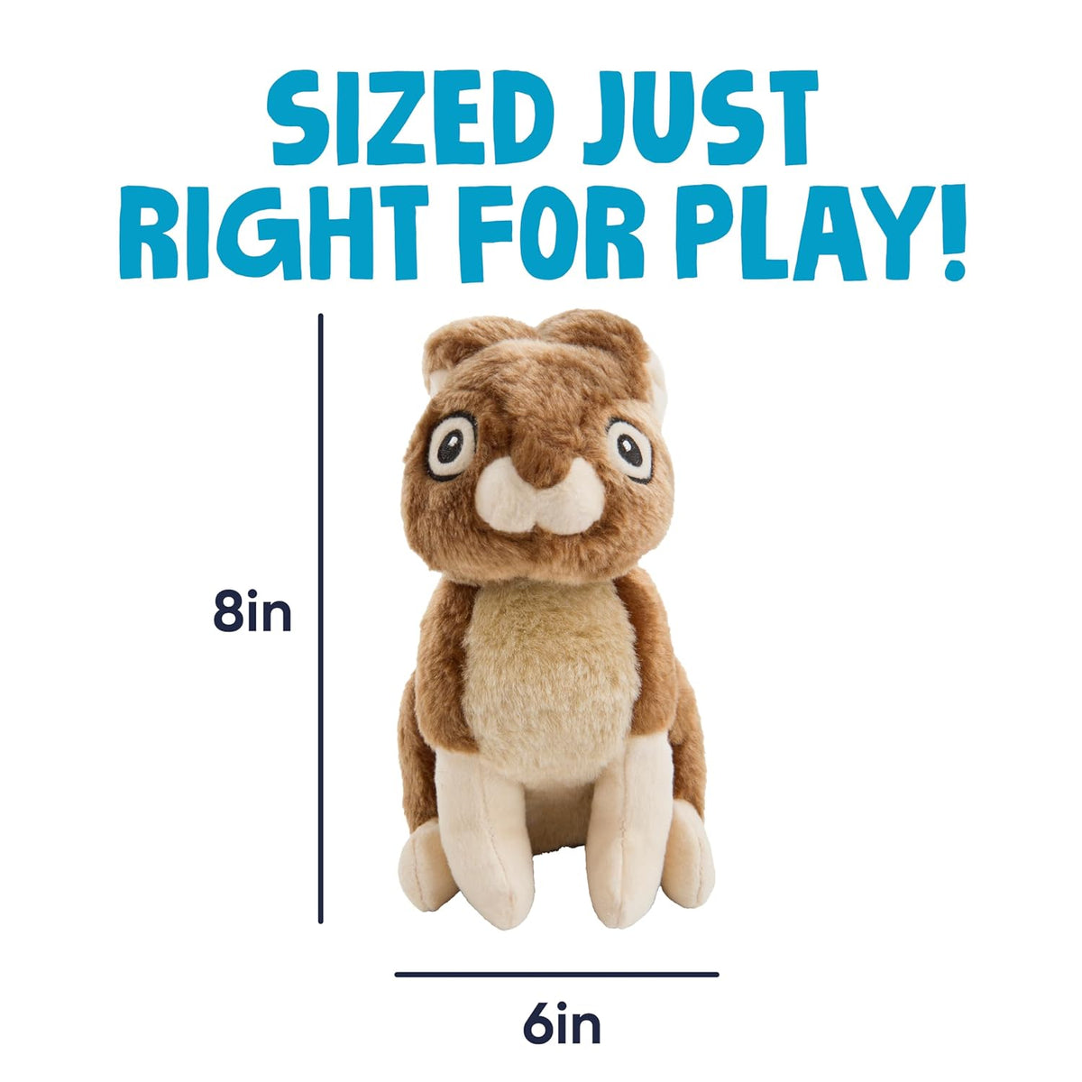 goDog Wildlife Rabbit with Chew Guard Technology Durable Plush Squeaker Dog Toy – Large